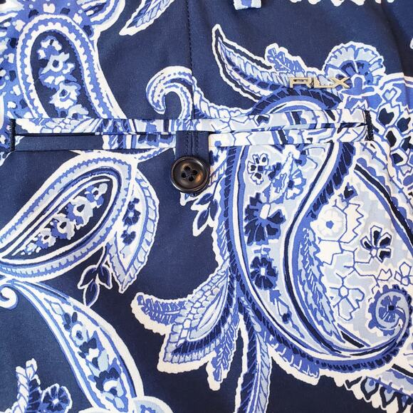 NWT RLX Ralph Lauren Golf New England Prep Blue Paisley Golf Shorts Men's 36 - Picture 11 of 14